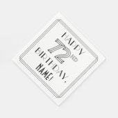 HAPPY 72ND BIRTHDAY; Art Deco Style; aangepaste na Servet (Hoek)