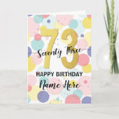 Happy 73rd Birthday Pastel Rainbow Gold Woman Kaart (Voorkant)