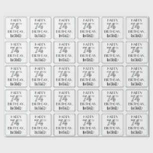 HAPPY 74TH BIRTHDAY; Art Deco Style; aangepaste na Cadeaupapier