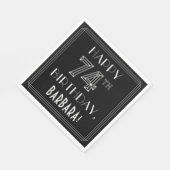 HAPPY 74TH BIRTHDAY; Art Deco Style; aangepaste na Servet (Hoek)