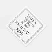 HAPPY 75TH BIRTHDAY; Art Deco Style; aangepaste na Servet (Hoek)