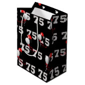 Happy 75th Birthday Balloons Medium Gift Bag Medium Cadeauzakje (Achterkant Gekanteld)