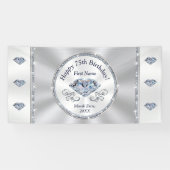 Happy 75th Birthday Banner, gepersonaliseerd Spandoek (Horizontaal)