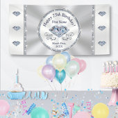 Happy 75th Birthday Banner, gepersonaliseerd Spandoek