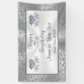 Happy 75th Birthday Banner, gepersonaliseerd Spandoek (Verticaal)