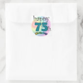 Happy 75th Birthday (blauw) Vierkante Sticker (Tas)