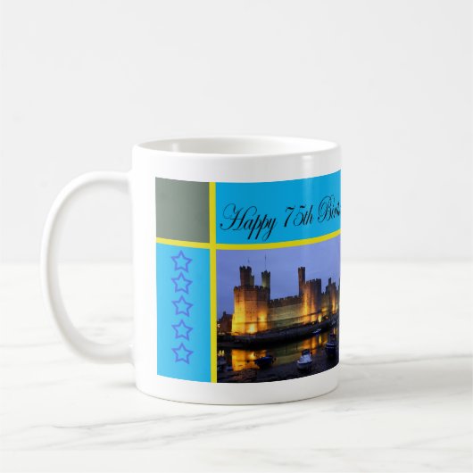 Happy 75th Birthday Caernarfon Castle Koffiemok (Links)