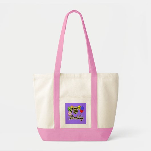 Happy 75th Birthday Celebration Canvas tas (Voorkant)