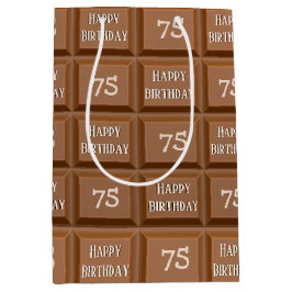 Happy 75th Birthday Chocolate Snoep Bar Medium Cadeauzakje