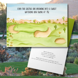 Happy 75th Birthday Desert golfbaan Waterverf Kaart