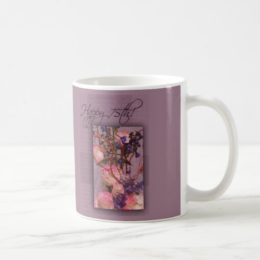 Happy 75th Birthday - Gepersonaliseerd Koffiemok (Rechts)