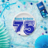 Happy 75th Birthday - gepersonaliseerd papieren Bo Bordje (Feest)