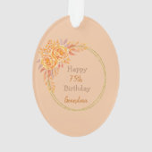 Happy 75th Birthday Grandma Gold Geometric Lijst Ornament (achterkant)