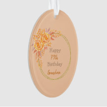 Happy 75th Birthday Grandma Gold Geometric Lijst