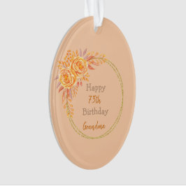 Happy 75th Birthday Grandma Gold Geometric Lijst Ornament