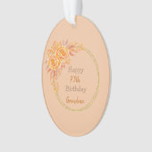 Happy 75th Birthday Grandma Gold Geometric Lijst Ornament (voorkant)