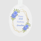 Happy 75th Birthday Grandma Gold Geometric Lijst Ornament (voorkant)