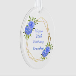 Happy 75th Birthday Grandma Gold Geometric Lijst Ornament