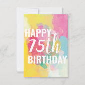 Happy 75th Birthday Kaart ("Waterverf gradiënten") (Voorkant)
