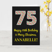 Happy 75th Birthday & Merry Kerstmis, aangepaste n Kaart (Gele Bloem)