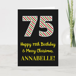 Happy 75th Birthday & Merry Kerstmis, aangepaste n Kaart