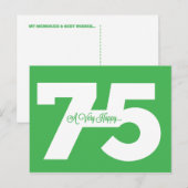 Happy 75th Birthday Milestone Briefkaarten - in gr (Voorkant / Achterkant)