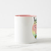 Happy 75th Birthday (Roze) Tweekleurige Koffiemok (Center)