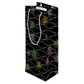 Happy 75th Jubileum Fireworks Wine Gift Bag Wijn Cadeautas (Achterkant Gekanteld)