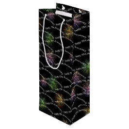 Happy 75th Jubileum Fireworks Wine Gift Bag Wijn Cadeautas
