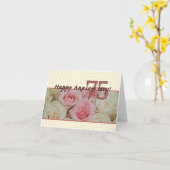 Happy 75th Jubileum rozen Kaart (Gele Bloem)