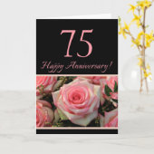 Happy 75th Jubileum rozen Kaart (Gele Bloem)