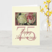 Happy 75th Jubileum rozen Kaart (Gele Bloem)