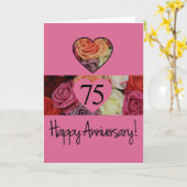 Happy 75th Jubileum rozen Kaart (Gele Bloem)