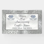 Happy 75th Wedding Jubileum Decorations Spandoek (Horizontaal)