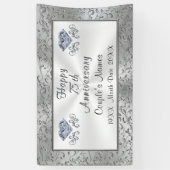 Happy 75th Wedding Jubileum Decorations Spandoek (Verticaal)