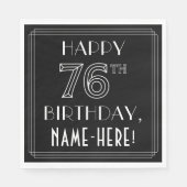 HAPPY 76TH BIRTHDAY; Art Deco Style; aangepaste na Servet (Voorkant)