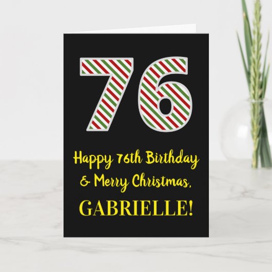 Happy 76th Birthday & Merry Kerstmis, aangepaste n Kaart (Voorkant)
