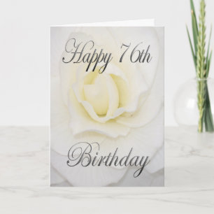 Happy 76th Birthday White Flower Kaart
