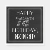 HAPPY 78th BIRTHDAY; Art Deco Style; aangepaste na Servet (Voorkant)
