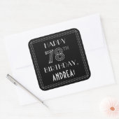 HAPPY 78th BIRTHDAY; Art Deco Style; aangepaste na Vierkante Sticker (Envelop)