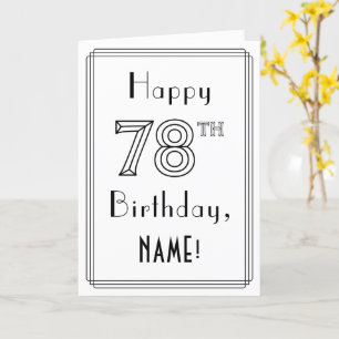 Happy 78th Birthday, Art Deco Style met aangepaste Kaart