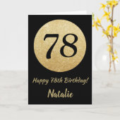 Happy 78th Birthday Black en Gold Glitter Kaart (Gele Bloem)