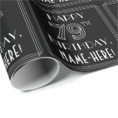 HAPPY 79TH BIRTHDAY; Art Deco Style met aangepaste Cadeaupapier (Rol Hoek)