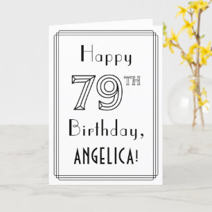 Happy 79th Birthday, Art Deco Style met aangepaste Kaart