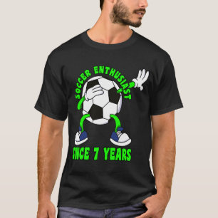 Happy 7 Birthday 7 Year Old Dabbing Soccer 7th Bir T-shirt