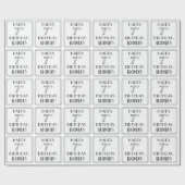 HAPPY 7E BIRTHDAY; Art Deco Style; Aangepaste naam Cadeaupapier (Vlak)