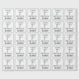 HAPPY 7E BIRTHDAY; Art Deco Style; Aangepaste naam Cadeaupapier