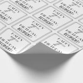 HAPPY 7E BIRTHDAY; Art Deco Style; Aangepaste naam Cadeaupapier (Hoek)