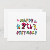 Happy 7th Birthday 7-jarige wensen Briefkaart (Voorkant / Achterkant)