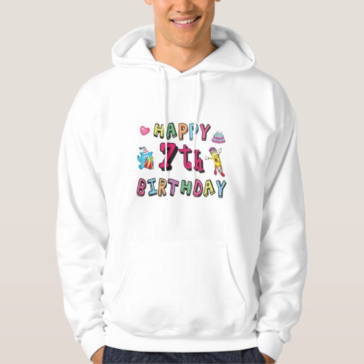 Happy 7th Birthday 7-jarige wensen Hoodie (Voorkant)